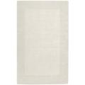 Hand-loomed Bordered White Wool Rug (7'6 x 9'6)