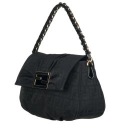 Fendi 'Mia-Zucca' Black Canvas Shopper Bag