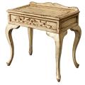 Hand-painted Beige Rectangular Accent Table
