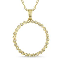 10k Yellow Gold 1/6ct TDW Diamond Spiral Wire Necklace (I-J, I2-I3)