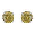 Sterling Silver 1/3ct TDW Yellow Diamond Stud Earrings