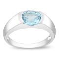 Sterling Silver Oval-cut Sky Blue Topaz Ring