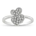 10k White Gold 1/10ct TDW Diamond Heart Ring (G-H, I2-I3)
