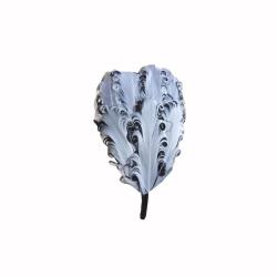Bow Clippeez 2 Envy White with Black Curly Feather Headband