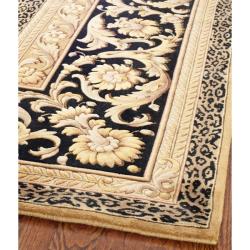 Asian Hand-knotted Leopard Beige/ Black Wool Rug (8' x 10')