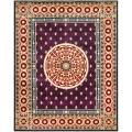 Asian Hand-knotted Fleur-de-lis Royal Purple Wool Rug (10' Square)