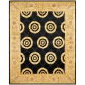Asian Hand-knotted Medallion Navy/ Ivory Wool Rug (6' x 9')