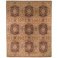 Asian Hand-knotted Royalty Beige Wool Rug (8' Square)
