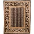 Asian Hand-knotted Leopard Beige/ Black Wool Rug (4' x 6')