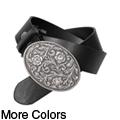 Journee Collection Women's Rhinestone Detail Buckle Leather Belt