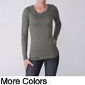 Journee Collection Everyday Junior's Crocheted Neck Top