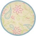 Handmade Children's Paisley Ivory New Zealand Wool Rug (6' Round)
