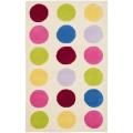 Handmade Children's Pokka Dots Ivory New Zealand Wool Rug (3' x 5')