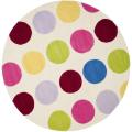 Handmade Children's Pokka Dots Ivory New Zealand Wool Rug (4' Round)