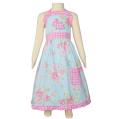 AnnLoren Girls' Pink and Blue Easter Bunny Halter Dress