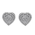 Sterling Silver Diamond Accent Heart Earrings
