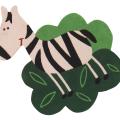 Information, prices, and public sales for Cream Green rug Hand-carved Alexa Kids Green Grazing Zebra Pony Wool Rug (3'3 x 4'6)