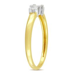 10k Two-tone Gold 1/4ct TDW Diamond 3-stone Ring (G-H, I2-I3)