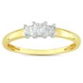 10k Two-tone Gold 1/4ct TDW Diamond 3-stone Ring (G-H, I2-I3)