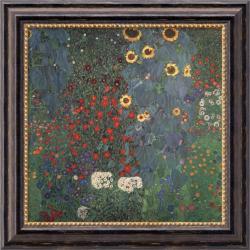 Gustav Klimt 'The Garden' Framed Canvas Art