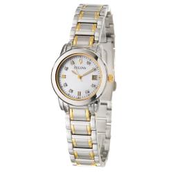 Bulova Women's 'Diamonds' Goldplated and Stainless Steel Quartz Watch