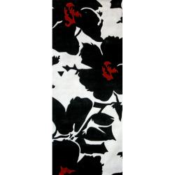 Handmade Alexa Pino Black/ White Floral Fantasy Rug (2'6 x 8 Runner)