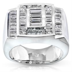 14k White Gold Men's 3 1/10ct TDW Diamond Band (G-H, VS1-VS2)