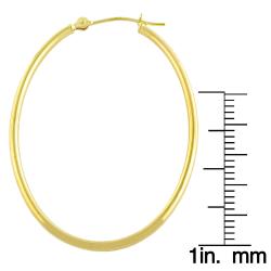 10k Yellow Gold Oval Hoop Earrings