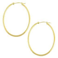 10k Yellow Gold Oval Hoop Earrings