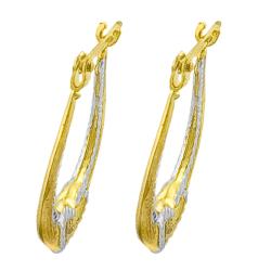 10k Two-tone Gold Heart Hoop Earrings