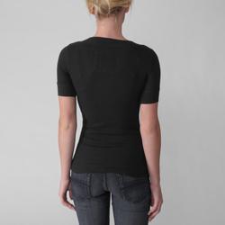 Energie Women's Junior's V-neck Short Sleeve Ribbed Shirt