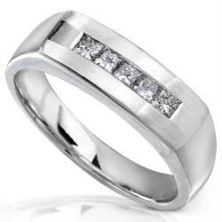 10k White Gold Men's 2/5ct TDW Diamond Band (H-I, I1-I2)