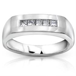 10k White Gold Men's 2/5ct TDW Diamond Band (H-I, I1-I2)