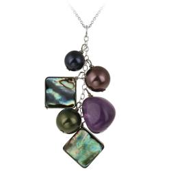 Stonique Creations Sterling Silver Multi-gemstone Necklace