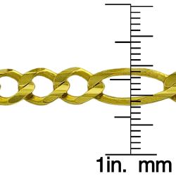 14k Yellow Gold Men's Solid 18-inch Figaro Link Necklace
