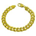 14k Yellow Gold Men's Solid 8.5-inch Curb Bracelet