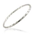 Sterling Silver Diamond-cut Twist Design Bangle Bracelet