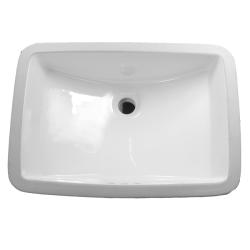 DeNovo Large White Rectangular Undermount Porcelain Bathroom Sink (Pack of 2)