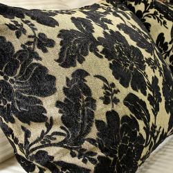 Black Floral Chenille Queen-size Coverlet Set