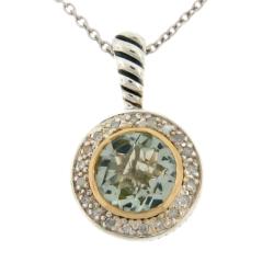Meredith Leigh Sterling Silver Blue and White Topaz Necklace