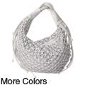 Journee Collection Woven Overlay Sequins Hobo Bag