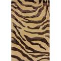Handmade Alexa Modern Premium Wool Brown Zebra Safari Rug (5' x 8')