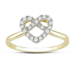 10k Yellow Gold 1/5ct TDW Diamond Heart Ring (G-H, I2-I3)