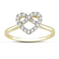 10k Yellow Gold 1/5ct TDW Diamond Heart Ring (G-H, I2-I3)