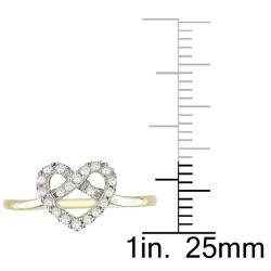 10k Yellow Gold 1/5ct TDW Diamond Heart Ring (G-H, I2-I3)