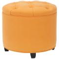 Zoey Orange Tufted Ottoman