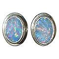 Sterling Silver 'Honesty' Opal Earrings (Indonesia)