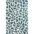 Handmade Alexa Modern Premium Wool Teal/ Ivory Leopard Rug (7'6 x 9'6)