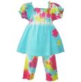 Ann Loren Girl's Two-piece Tie Dyed Capri Set