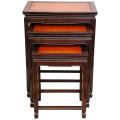 Set of 3 Rosewood Two-tone Nesting Tables (China)